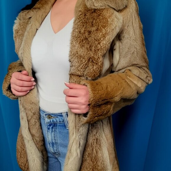 Vintage Artic Fur Jet Set of California Luxe french Rabbit Fur coat  ~ Medium - Picture 1 of 10